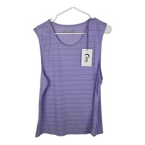 NWT Zyia Active Lavender Luxe Muscle Tank Activewear Top Striped‎ Size XXXL